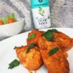 These crispy buffalo chicken tenders have a delicious spicy kick without any frying. #paleo #whole30 #keto
