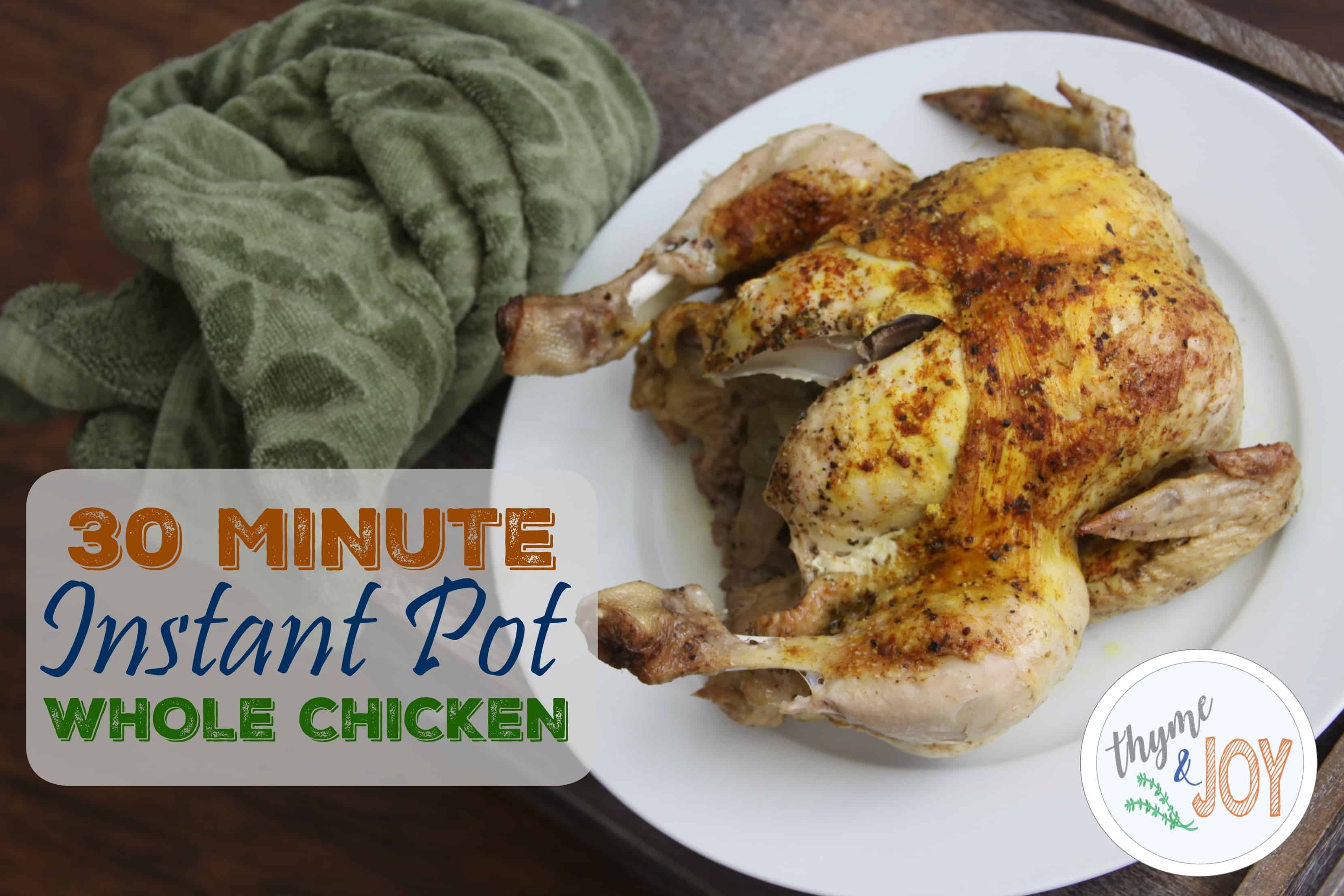 This 30 minute whole chicken can be made just by using an instant pot! This instant pot chicken makes cooking a whole chicken so much easier in the kitchen.