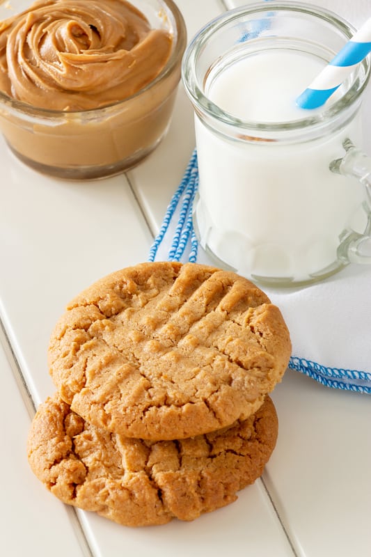 peanut butter cookies with milk