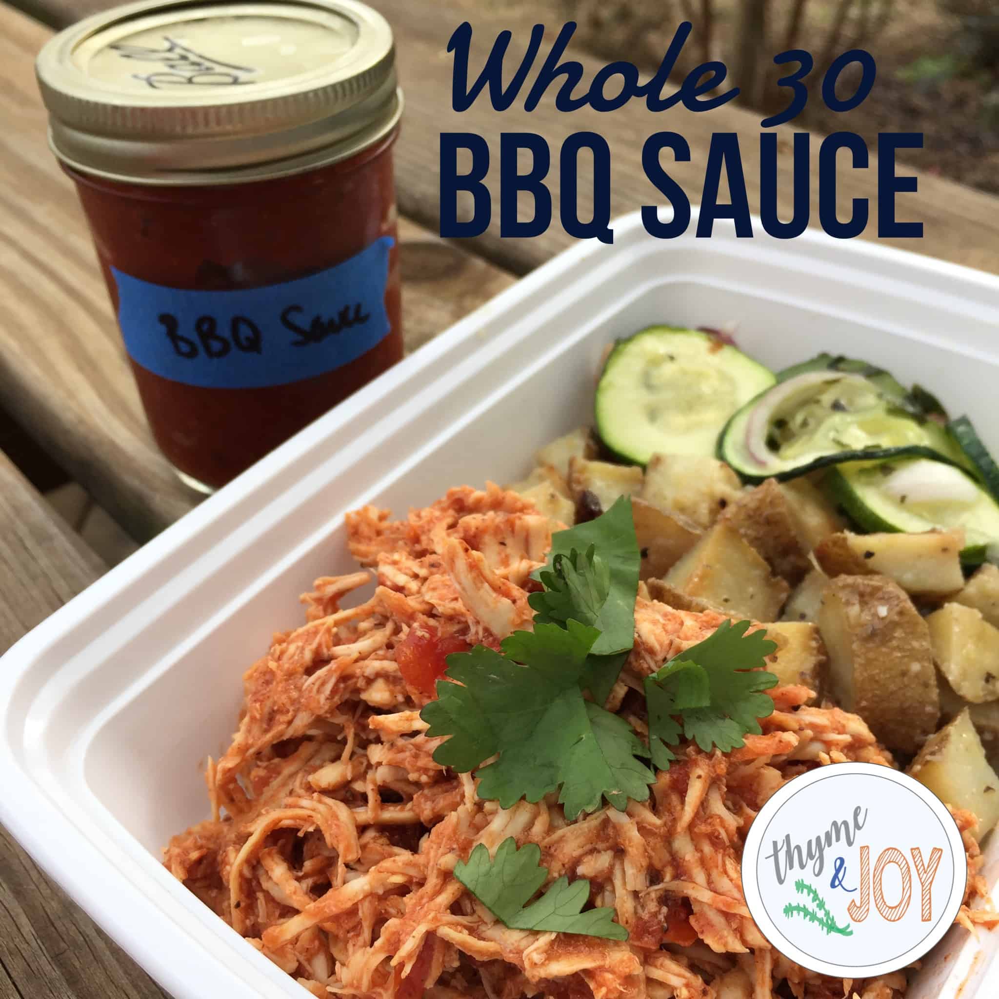 Whole30 Barbecue Sauce recipe that's great on shredded chicken! | Thyme + JOY