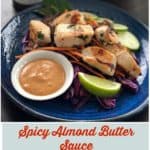 This easy recipe uses The New Primal Marinade to make a spicy almond butter sauce to flavor your Whole30 Reset or Paleo diet lifestyle. | Thyme & JOY