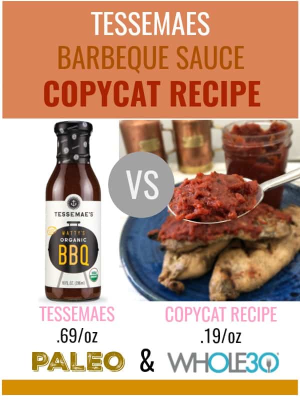 This homemade Whole30 BBQ sauce packs a punch and has a thick consistency. Perfect for any summer BBQ season to marinate meats and veggies. | Thyme + JOY