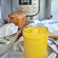 This brown butter ghee is made with an instant pot and produces a nutty buttery flavor. #keto #whole30