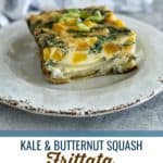 This kale butternut squash frittata is great for any meal and can be eaten hot, cold or on the go for a healthy meal or snack. #paleo #whole30 #glutenfree