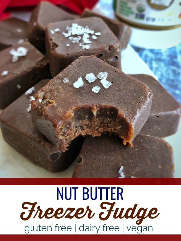 This nut butter freezer fudge is super versatile and perfect for a quick sweet snack. #vegan #glutenfree #dairyfree