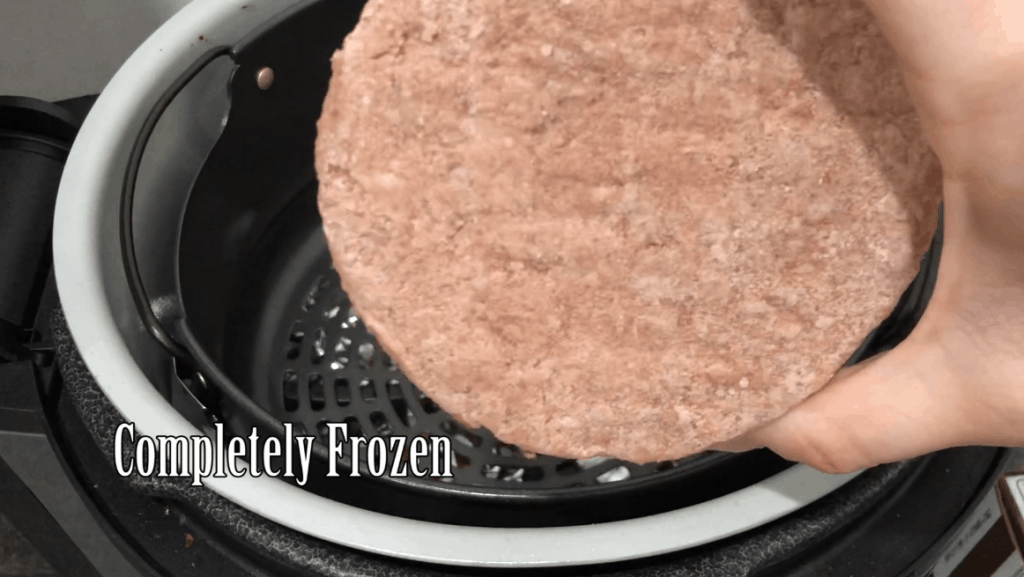 frozen hamburger patty in air fryer