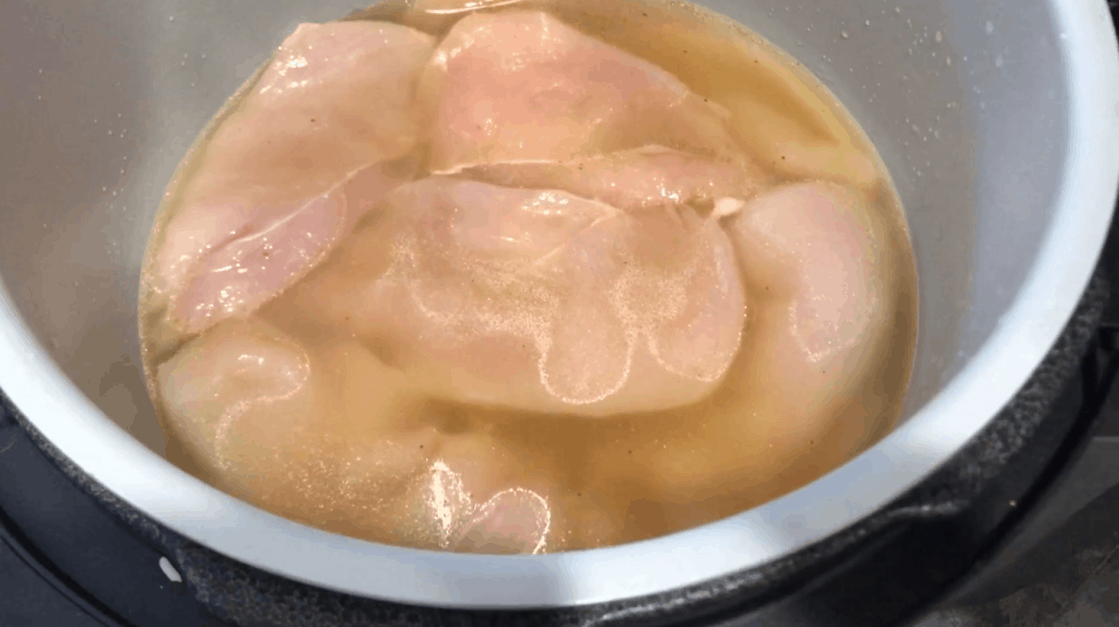 instant pot chicken layered with broth