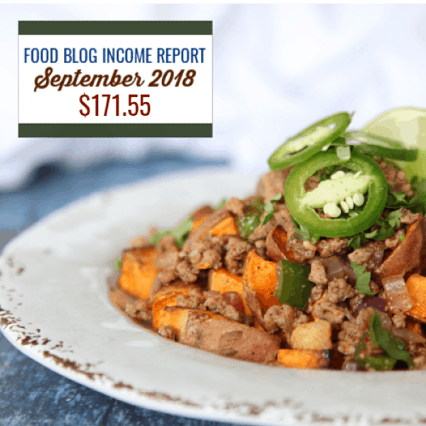 Blog Income Report September 2018 : Find out how I made $171.55 through my blog with various strategies. #foodblog #blogging #foodblogger