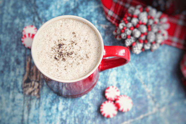 This peppermint hot chocolate is the perfect way to warm up during the holidays. Using just a few pantry ingredients you can whip up a healthier treat that packs a punch with all the benefits from collagen. #paleo #hotchocolate #mocha #collagen