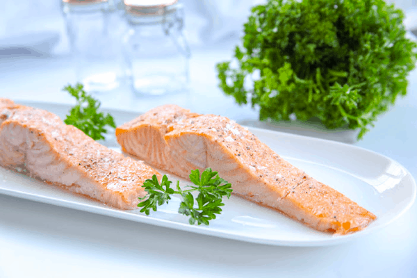 This easy recipe for 7 minute salmon will have a nutrient dense protein on the table quick! This recipe uses few ingredients and is broiled in the oven. 