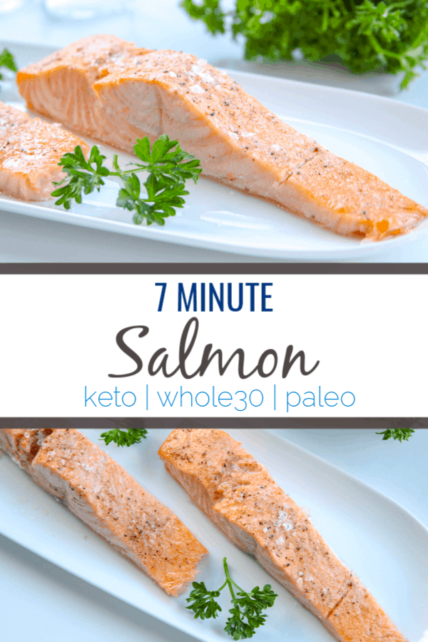This easy recipe for 7 minute salmon will have a nutrient dense protein on the table quick! This recipe uses few ingredients and is broiled in the oven. 