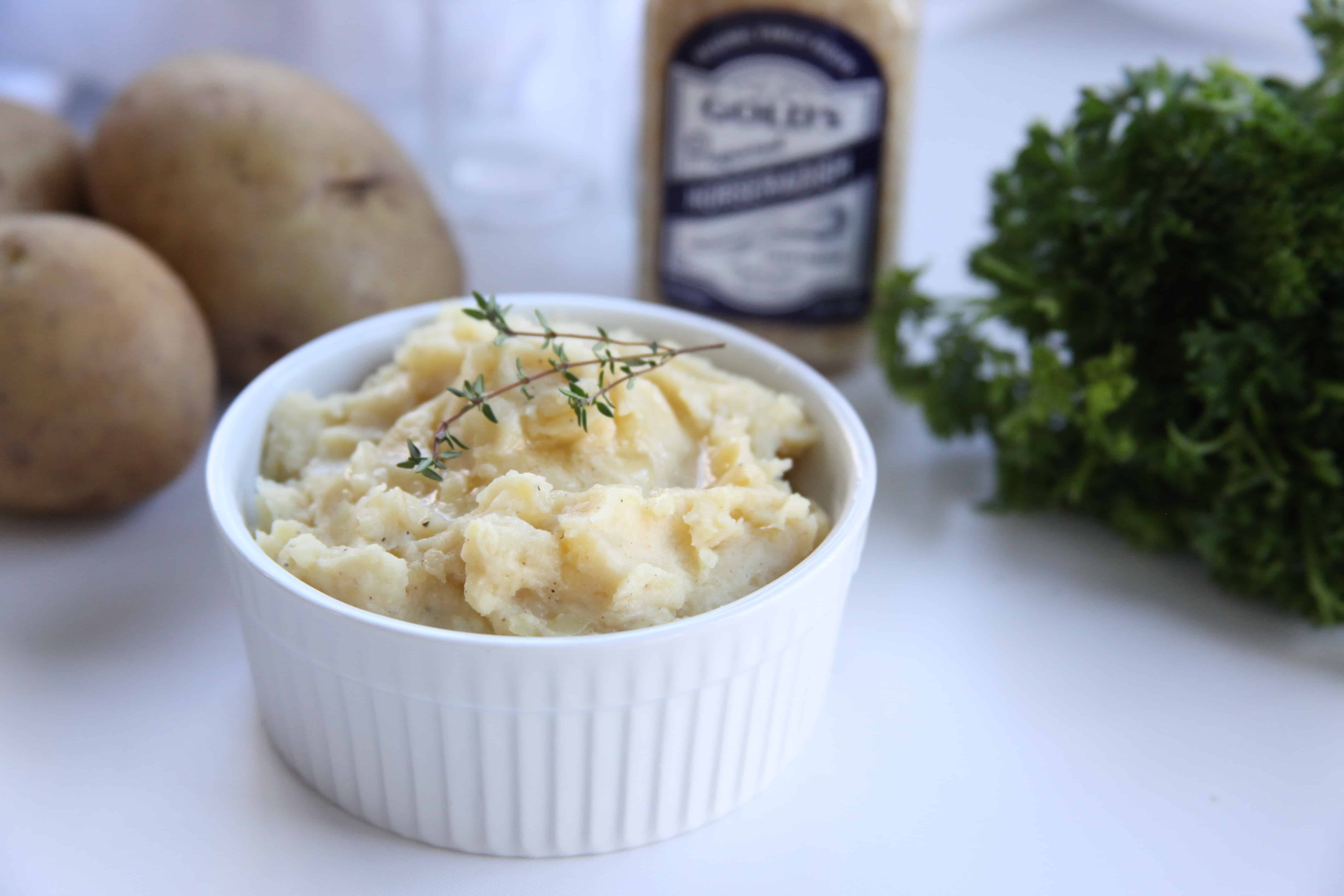 These creamy horseradish mashed potatoes add a great kick to a classic side dish using prepared horseradish. This recipe can be made on the stovetop or in your instant pot.