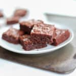 These salted chocolate paleo brownies are made with almond flour, cocoa powder, coconut sugar and coconut oil and are naturally gluten free, dairy free and refined sugar free. This paleo chocolate brownie recipe is the perfect healthy treat.