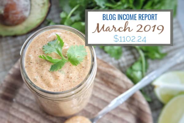 Blog Income Report text with salad dressing