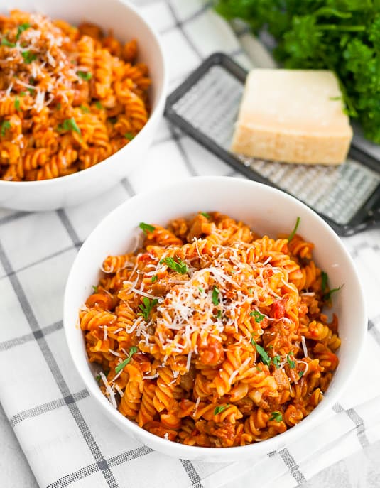 Instant Pot Pasta with Meat Sauce