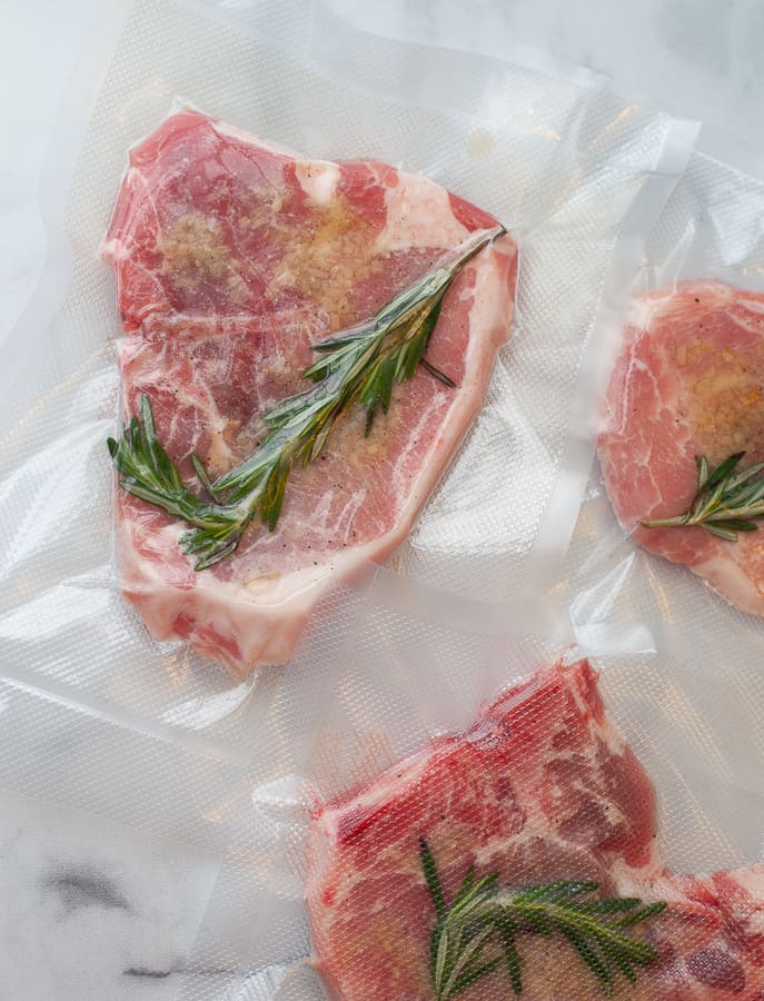 sealed pork chops with rosemary