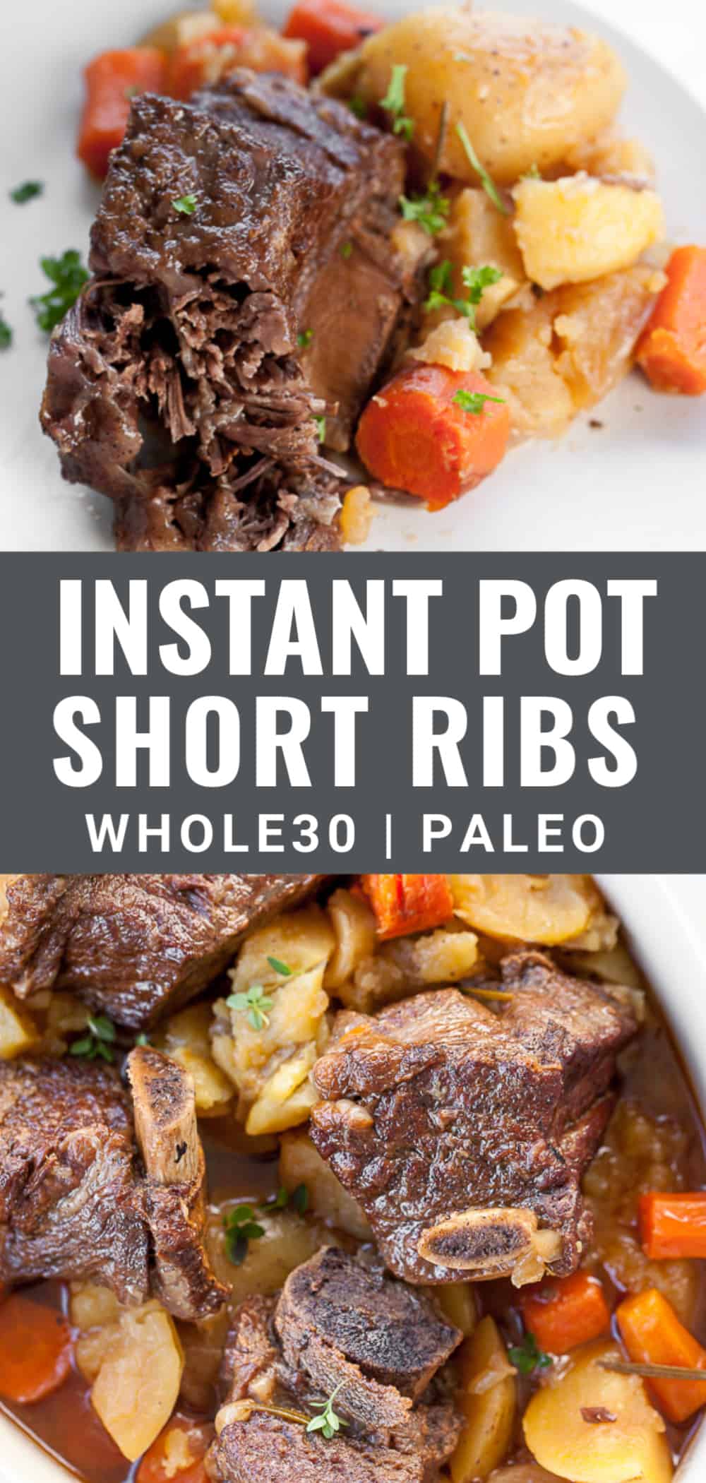 Healthy Instant Pot Beef Short Ribs - (Whole30 & Paleo Dinner)