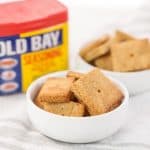 old bay crackers with almond flour in a bowl
