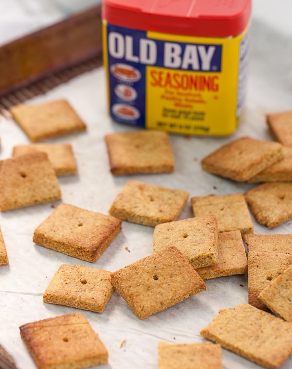 grain free paleo crackers with old bay seasoning
