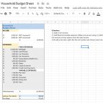 household budget google spreadsheet