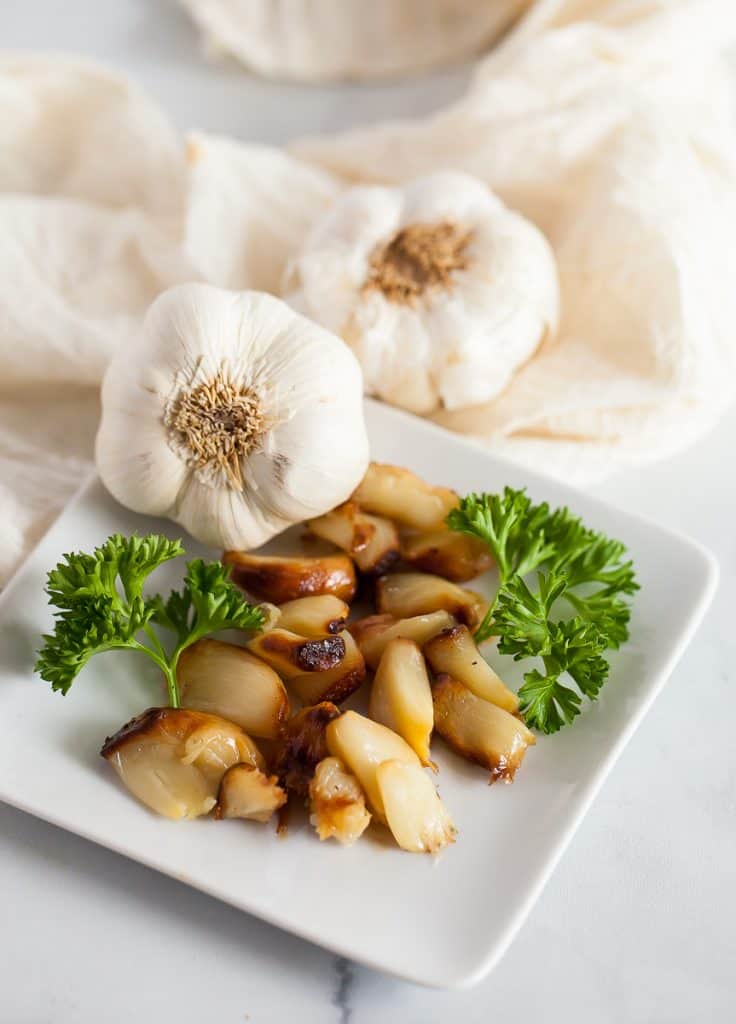 roasted garlic cloves from the air fryer
