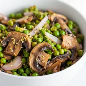 sauteed peas with mushrooms