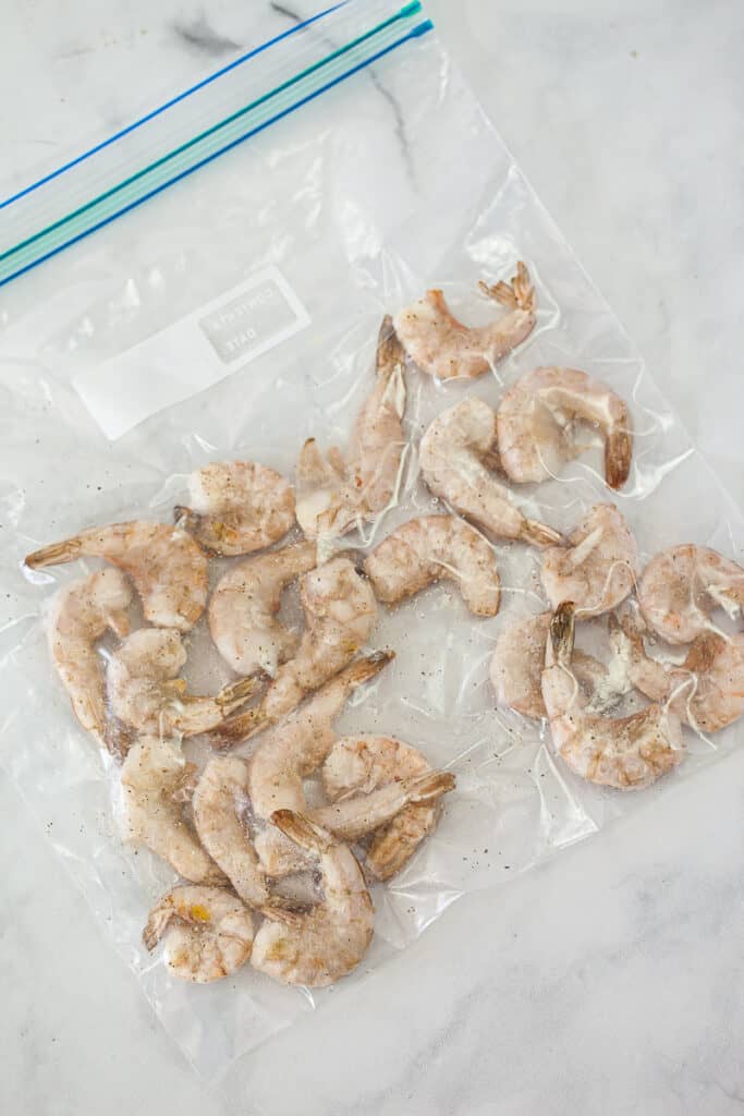 sous vide shrimp in bag