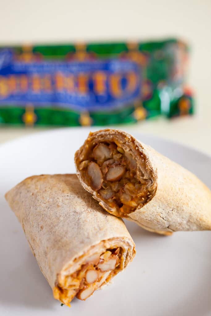 cooked frozen burrito made in air fryer