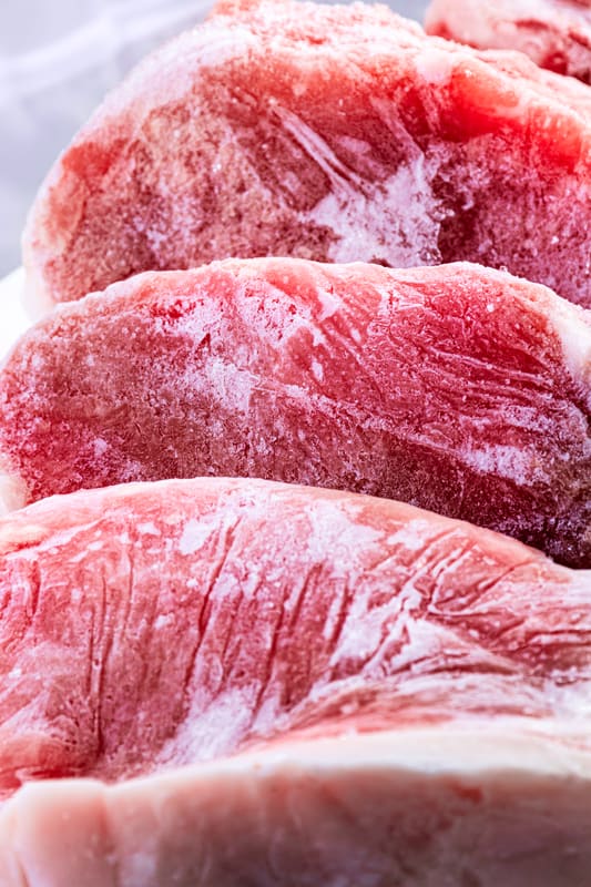 frozen raw pork chops
