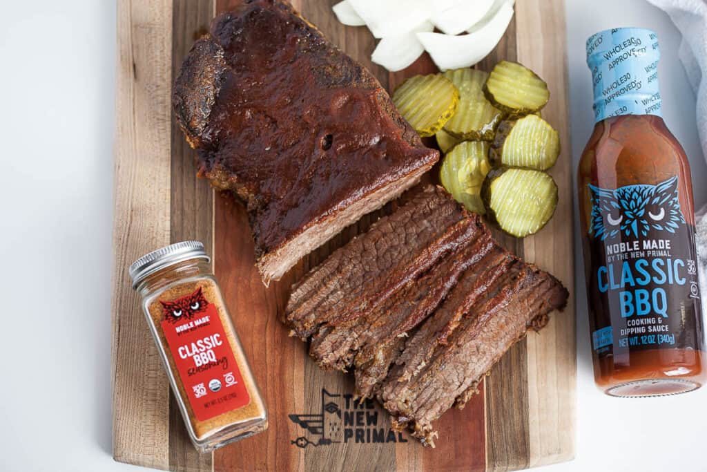 brisket with bbq sauce and dry rub