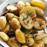 baby potatoes in a bowl roasted in the air fryer
