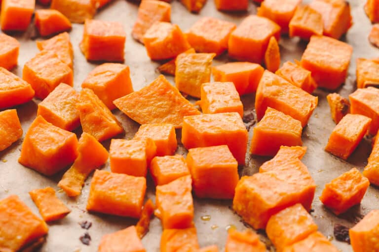 cooked sweet potato cubes