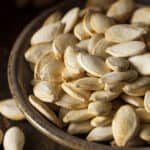 roasted pumpkin seeds in a bowl