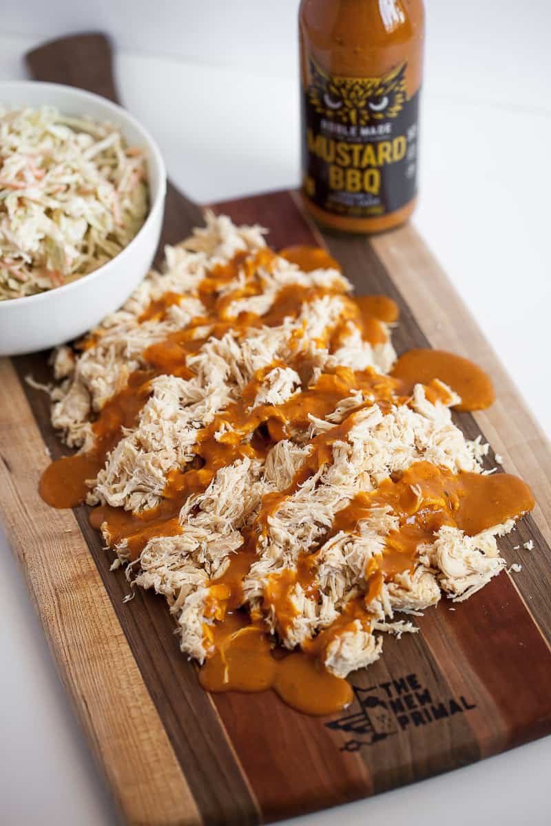 pulled chicken with mustard bbq sauce