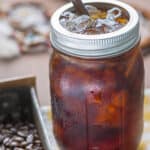 iced coffee in mason jar