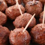 bison meatballs with toothpicks