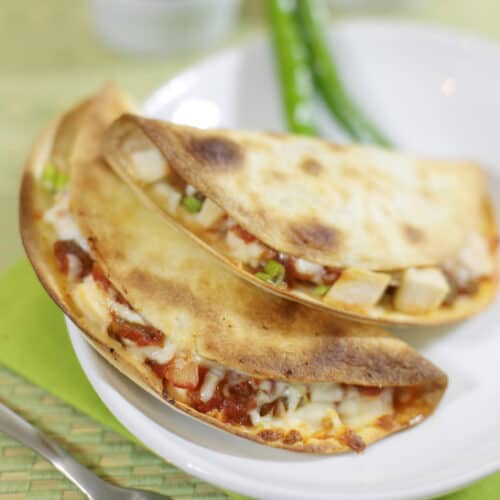 chicken quesadilla on a plate